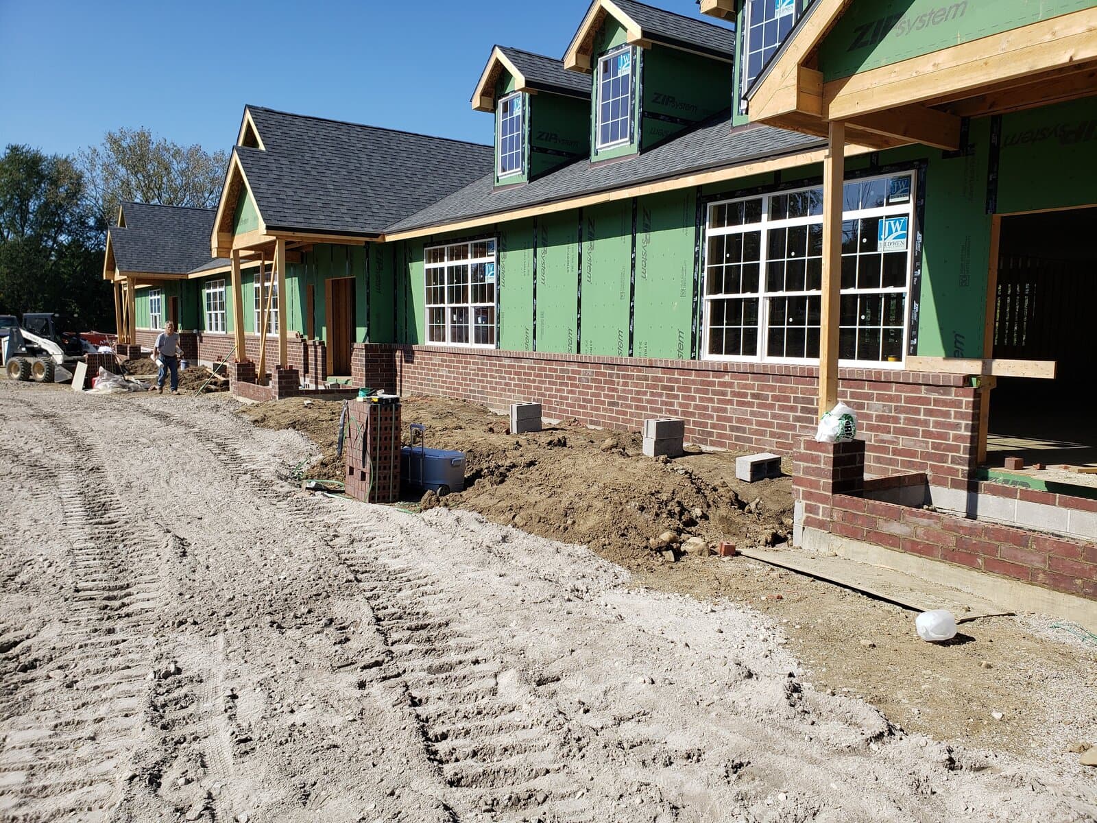 New brick construction on residential home